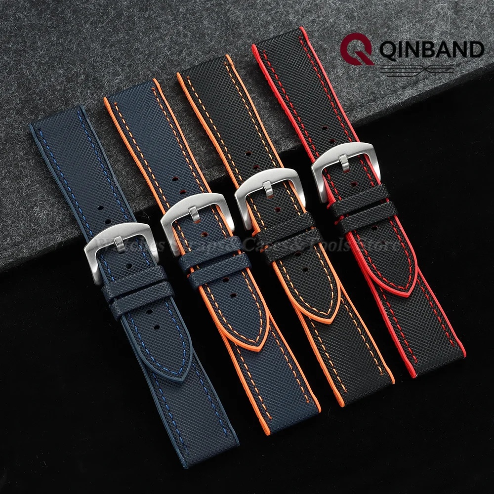 18/19/20/21/22/24mm Nylon-Segeltuch-Gummi-Hybrid-Uhrenarmband für Seiko, Tudor, Casio, Silikon, wasserdicht, Herrenarmband – Detail 3