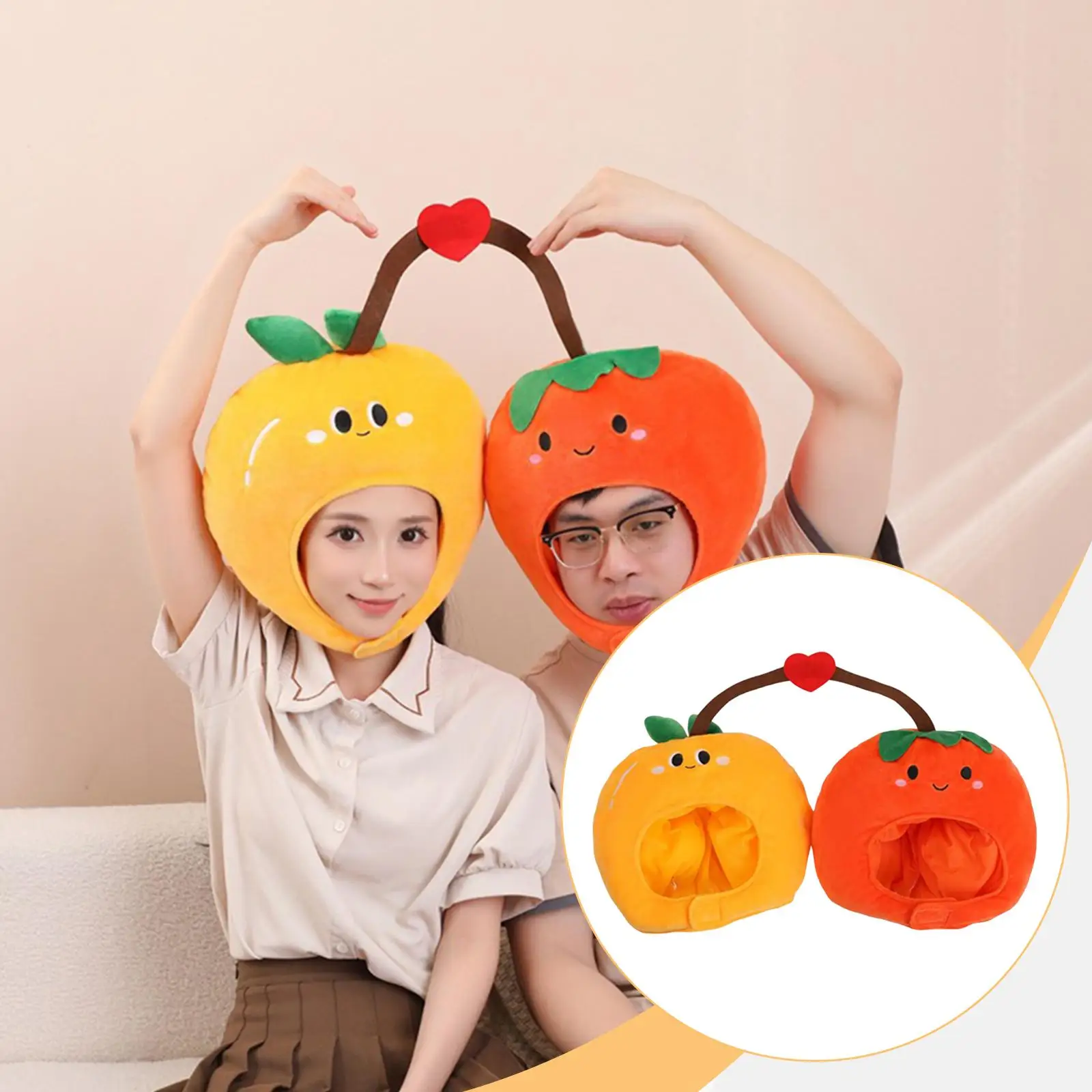 

Persimmon Orange Headdress, Cartoon Fruit Photography Prop for Theme Parties,