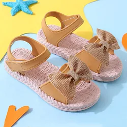 Girls Sandals Summer Sweet Cute Bowknot Princess Shoes Sandals Casual Comfortable Breathable Soft Bottom Beach Children's Shoes