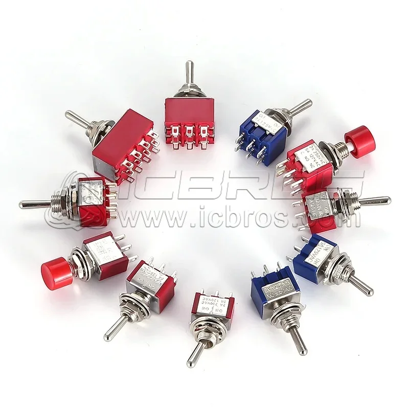 MTS-203 MTS-402 MTS-403 PS-102 Toggle Switch 6A 125VAC on on SPDT 6mm Mini Switch DPDT on off on Waterproof Cap