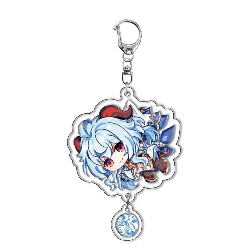 Genshin Impact Raiden Nahida Keqing Klee Lumine Cartoon Keychain Acrylic Pendant Keyring Boys Girls Bag Tag