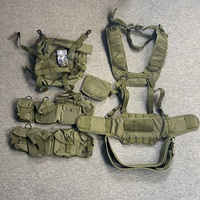 Russian SMERSH-style Tactical Vest Set, Green/Black AK/SVD Outdoor Hunting Combat Gear Set