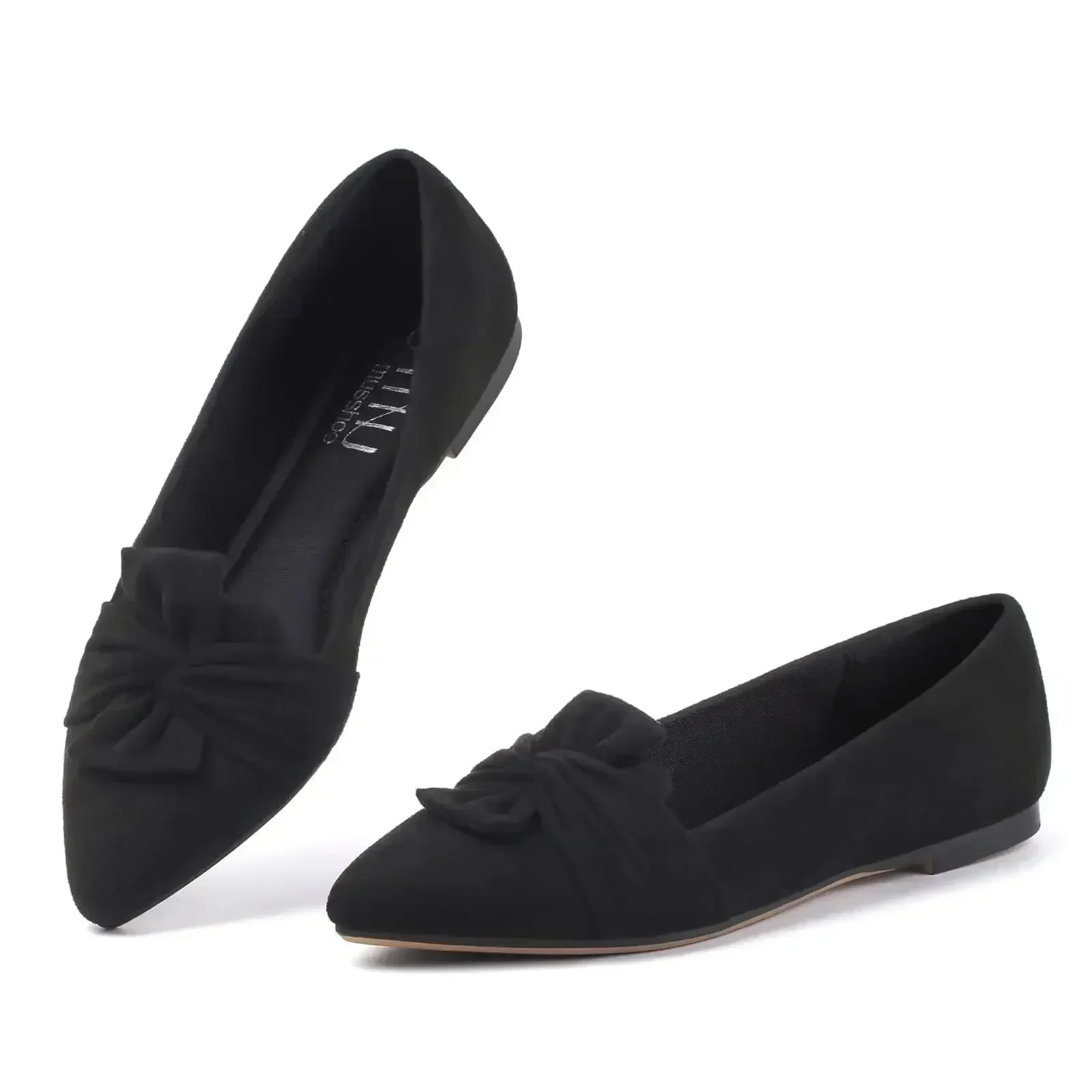 Women Ballet Flats Shoes Dressy Pointed Toe Comfortable Bowknot Loafers Ladies Casual Low Heels Walking Shoes Single Flat