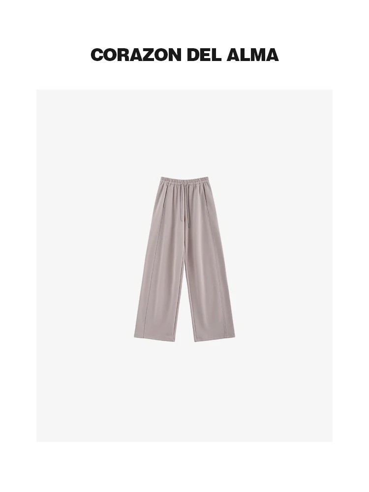 

High Densi Double Face Weave Sweatpants with Elastic Waist And 3D Partitioning Straight Leg Design in Mis Pink Z96