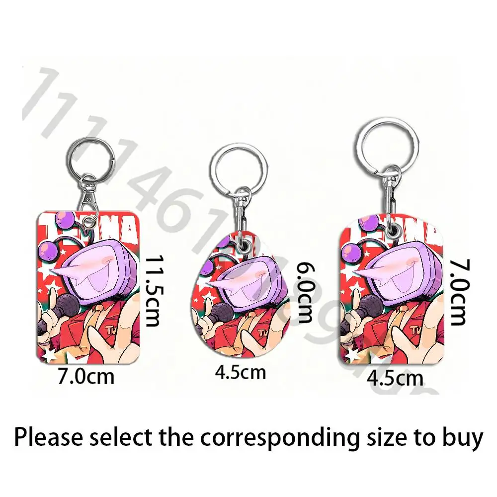 D-Deltarune Tenna Protective Printed Leather Card Case Metal Keychain for Bank Credit Bus Subway ID Cards view 6