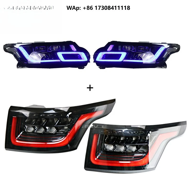 Front Headlight Assembly LED Head Lamp Rear Light for Range Rover Sport L494 2014-2017 Upgrade 2018 Sport Headlight & Taillight