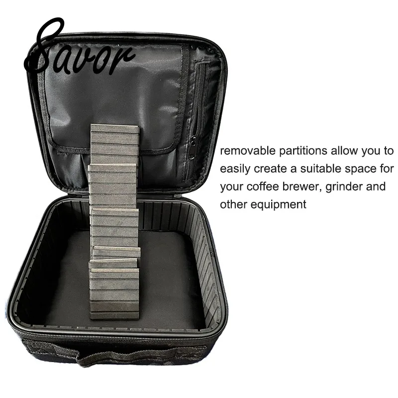 Coffee Tool Carrying Case with Removable Dividers and Compact Design Coffee Carrying Case Portable Removable Partitions Box