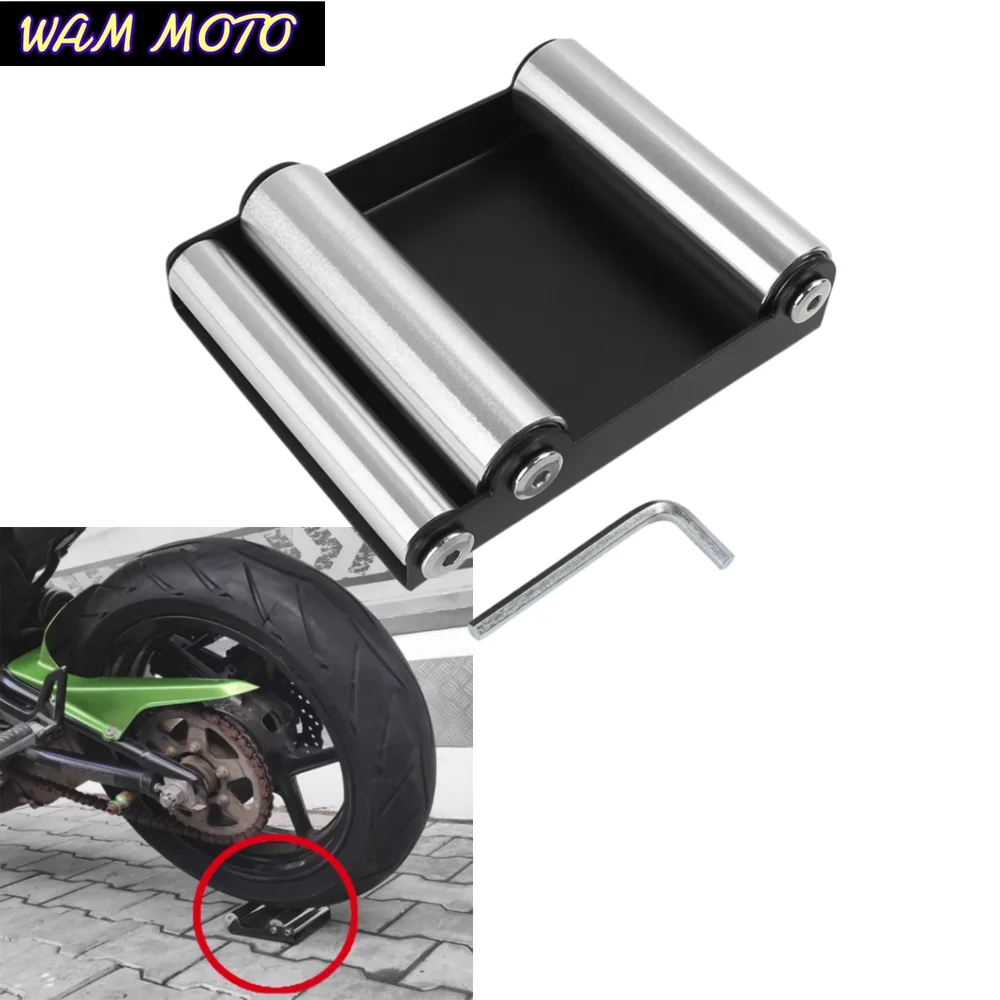 Motorcycle Chain Clean Durable Roller Ramp Lift Tire Cleaning Stand Tire Wash Bracket For Honda Kawasaki