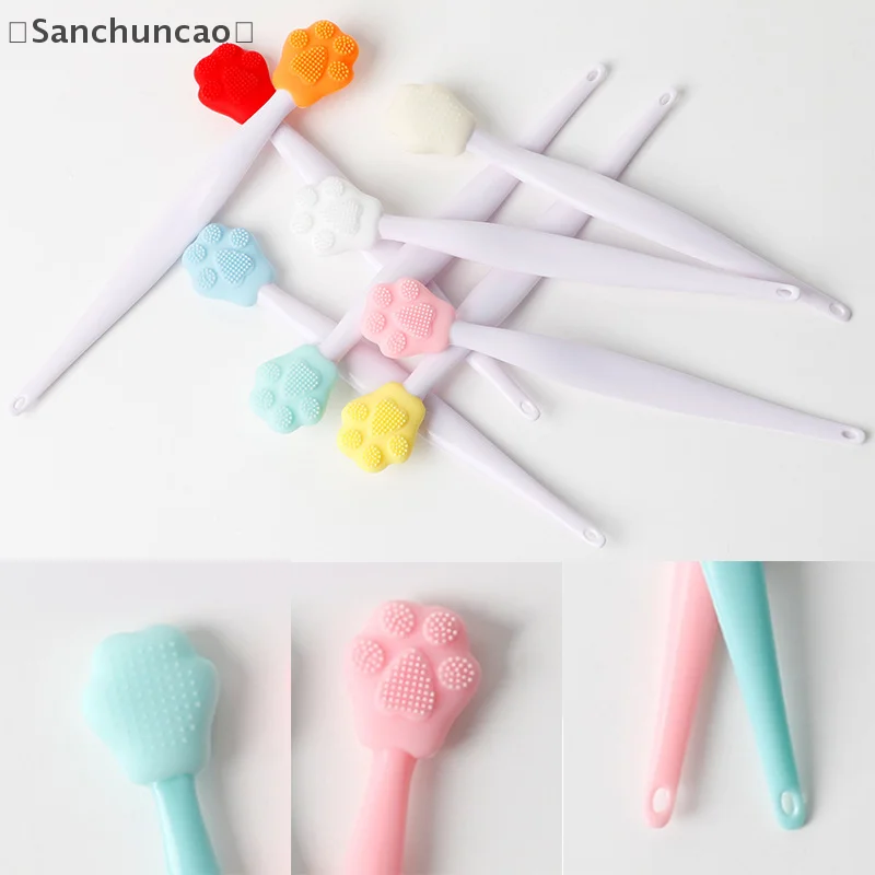 [سان] أداة مكياج فرشاة سيليكون للوجه على الوجهين لتنظيف الوجه والعناية بالرؤوس السوداء والشفاه والأنف