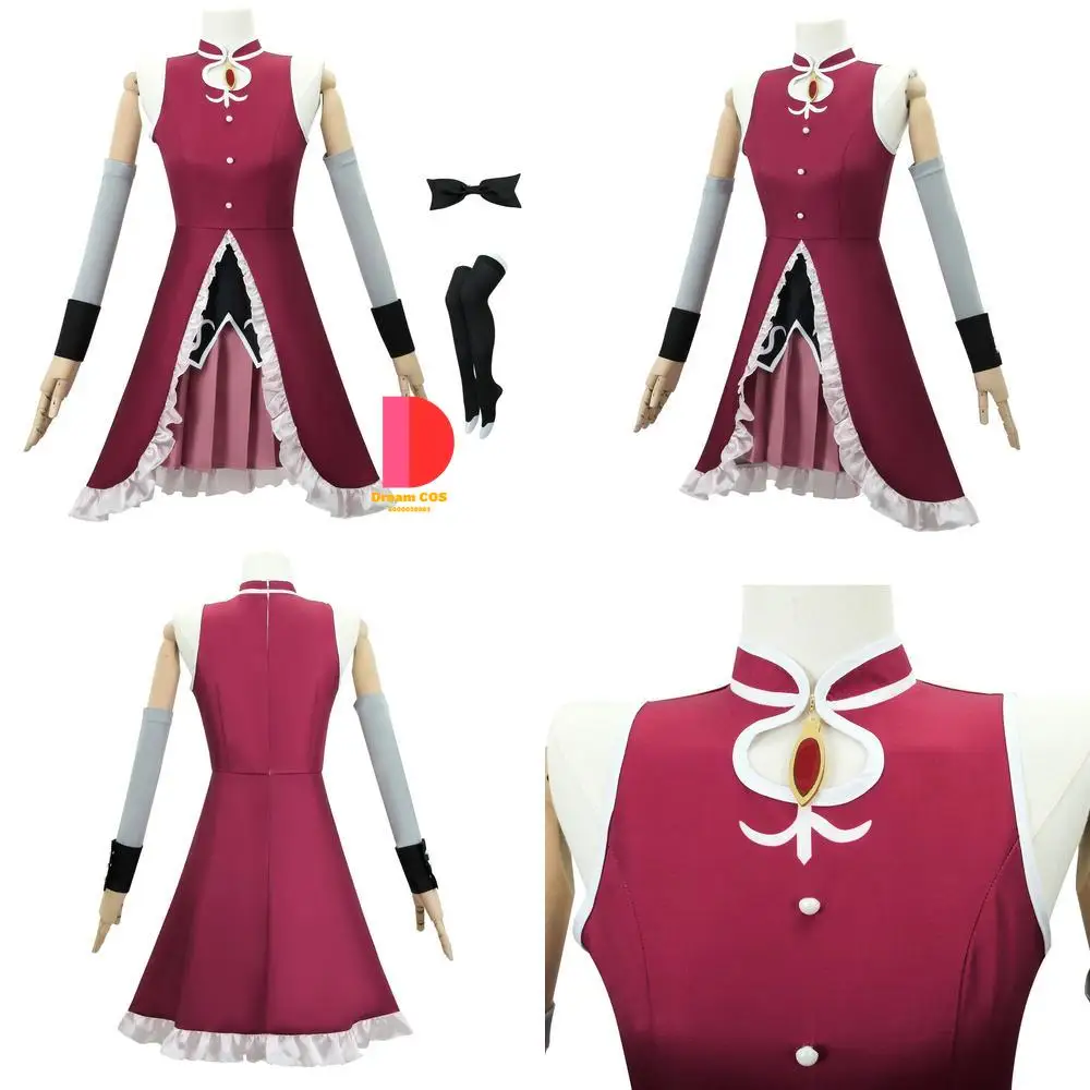 

Puella Magi Madoka Magica Cosplay Costume Anime Kyoko Sakura Red Battle Dress Role Play Outfit Women Halloween Party Comic Con