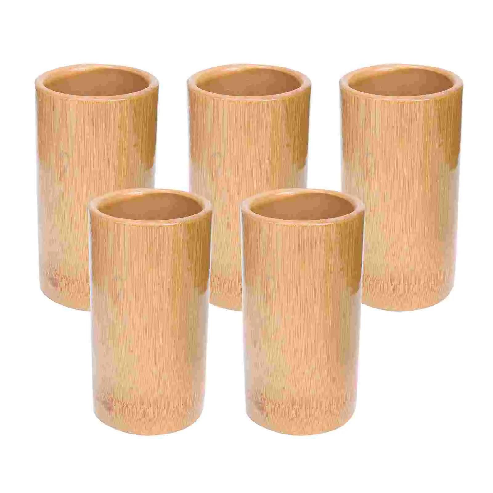 5 Pcs Compact Chopstick Holder Bamboo Cupping Jar Body Massage Bathroom Countertop Organizer