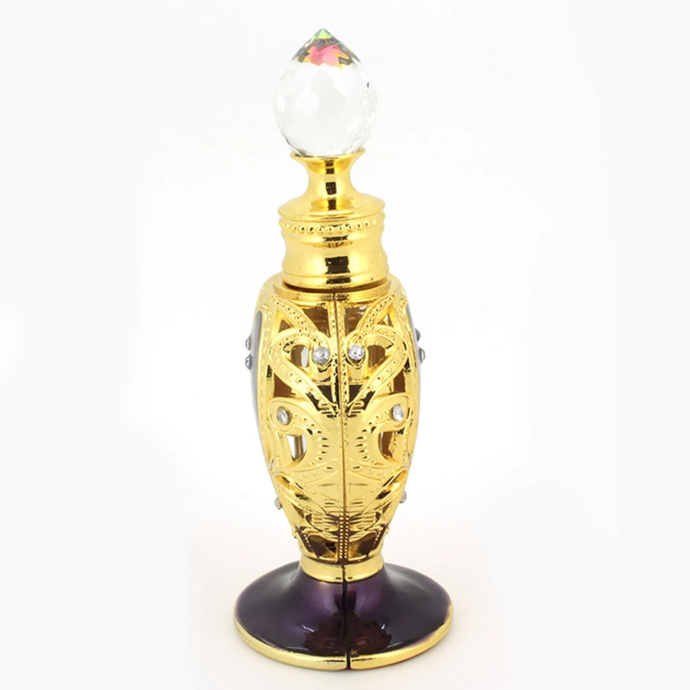 

Essential Oil Bottle Decorative Perfume Bottles Refillable Oils Dropper Travel Alloy Glass Storage