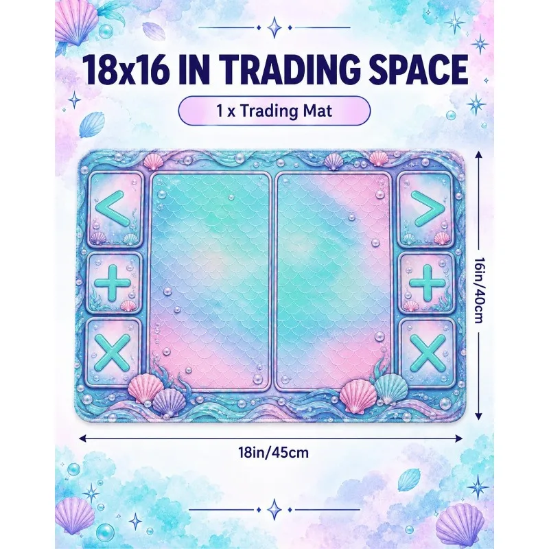 Blue watercolor mermaid stress-relieving toy trading pad, suitable for collectible exchanges, children's party games
