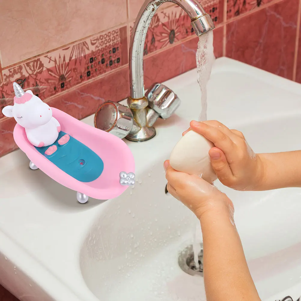 

Cartoon Animal Soap Holder 2Pcs Bathtub Shaped Dish For Shower And Bathroom Counter Creative Vinyl Soap Holder