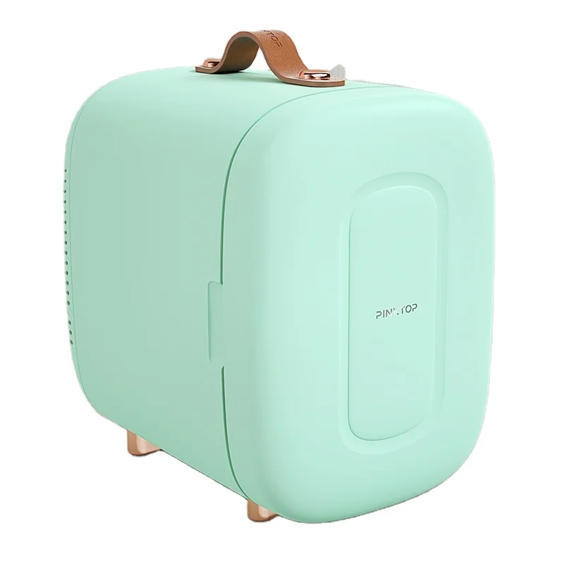 Wholesale 5L pink mini bar fridge for cosmetic,skincare beauty home refrigerator with handle