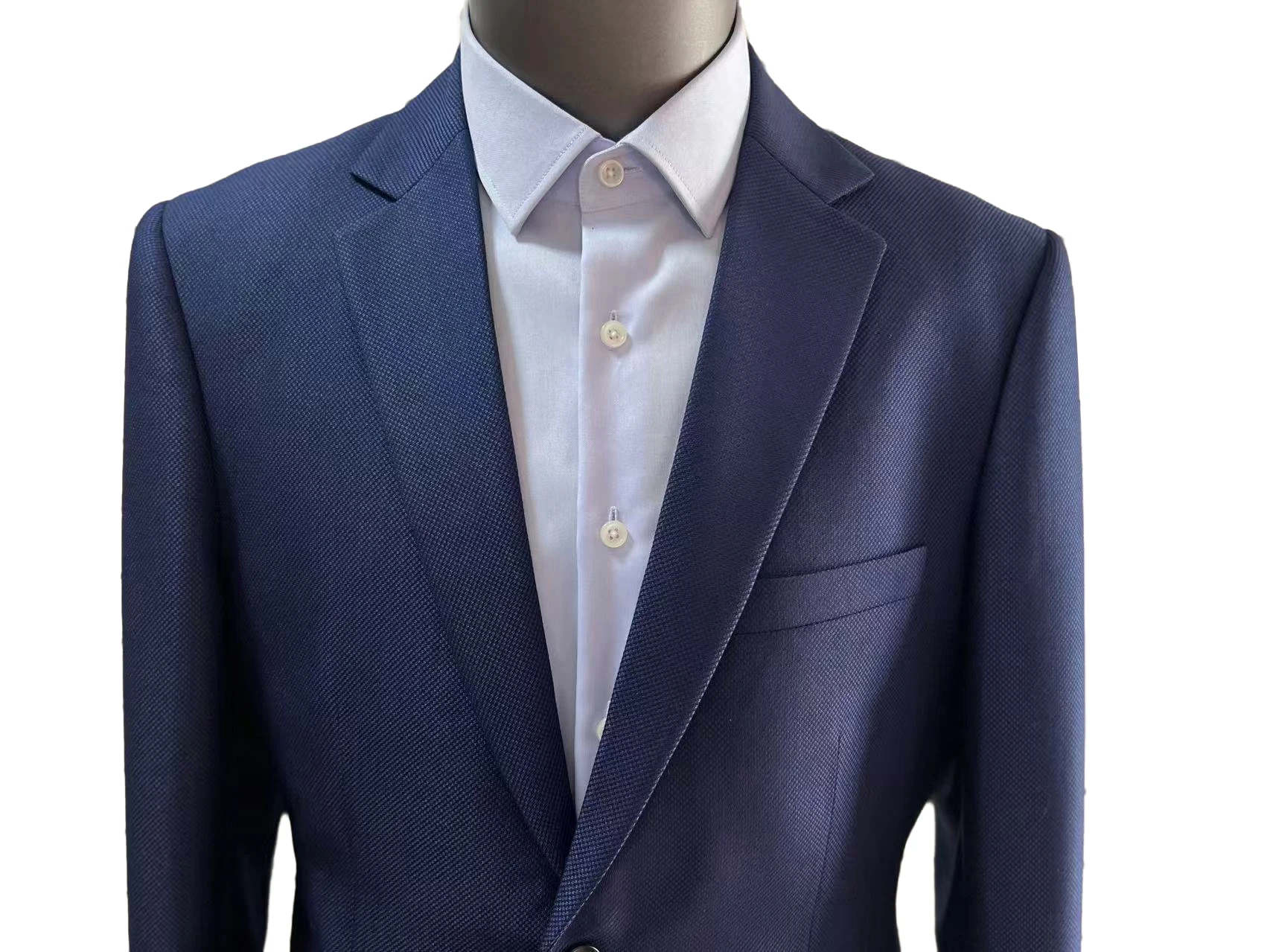 Blazer a la moda para hombre, chaqueta masculina hecha a medida, abrigo a medida de Nailhead azul, traje ajustado