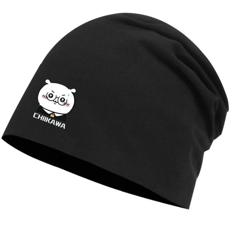 Anime Cartoon Kawaii Chiikawa Printing Stacking Cap Head Wrapper Prevent Wind No Brim Flexible Collocation Skin-friendly Soft