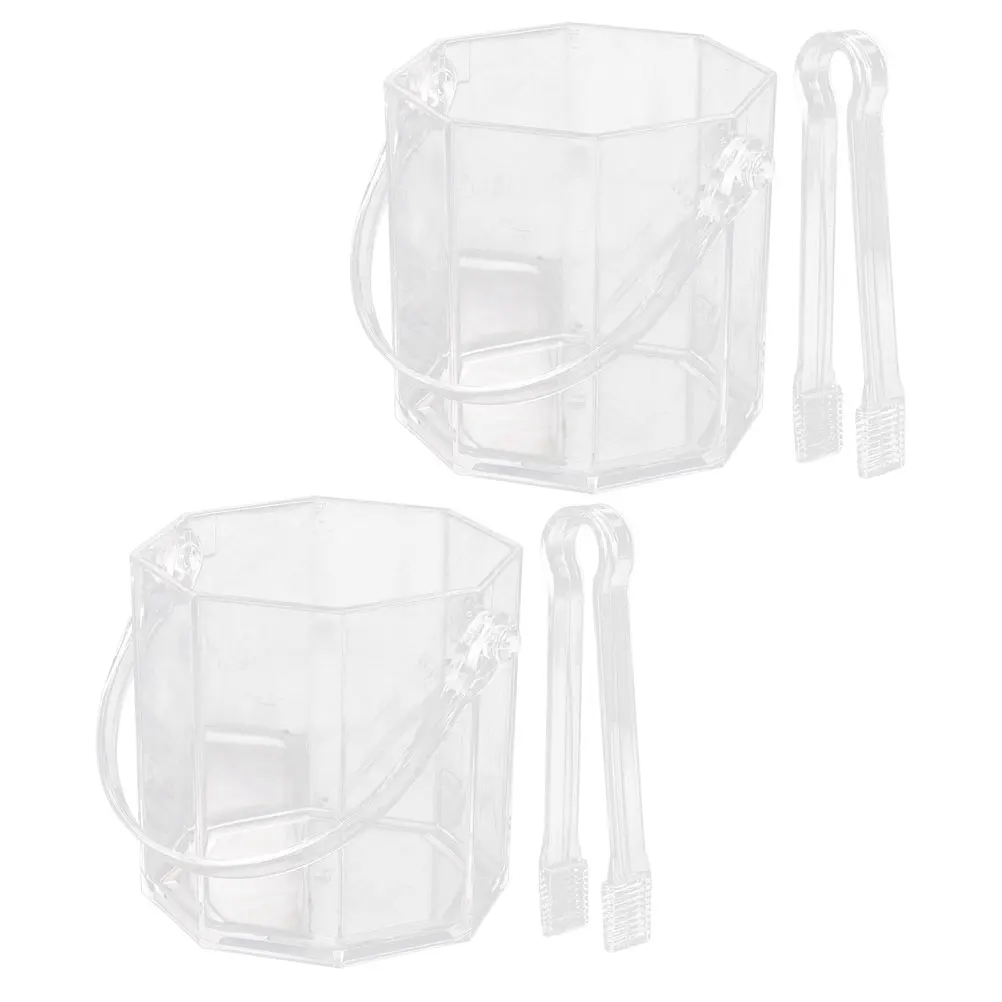 

2 set 2 Sets Ice Bucket Acrylic Clear Portable Large Capacity Cooler for Beverages Beer Juice Soda Outdoor Party Patio