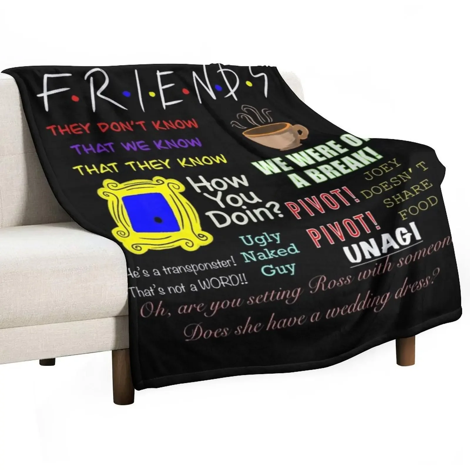 

Friends Quotes Premium Throw Blanket Baby Beautifuls warm for winter Retros Blankets