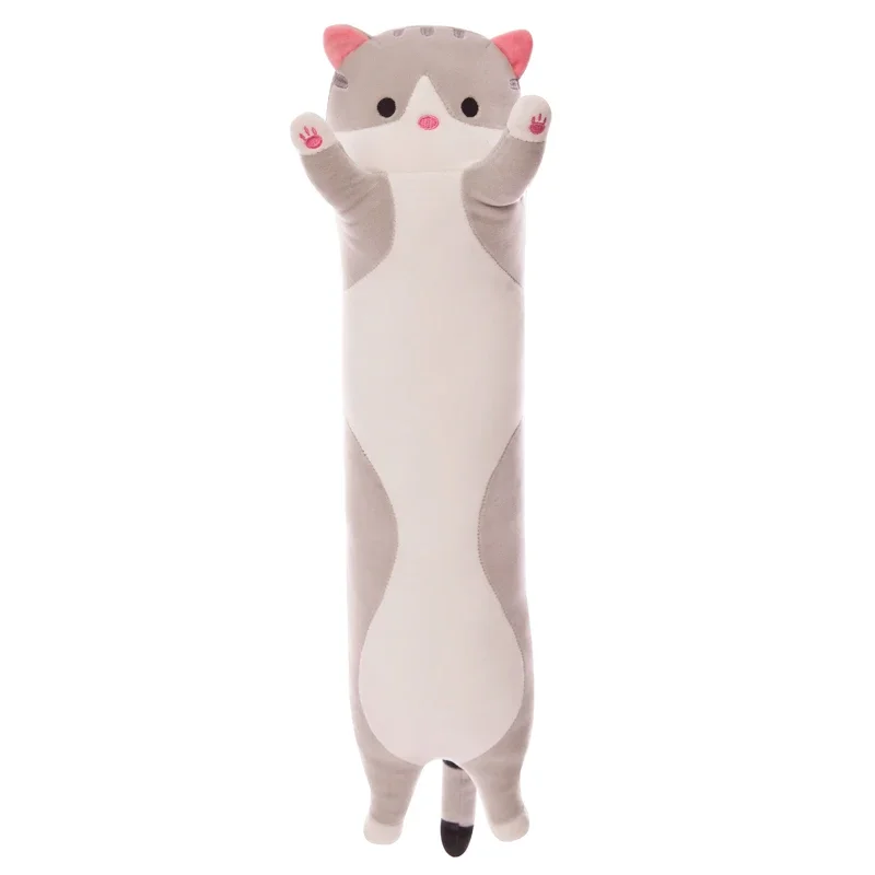 50-130cm Kawaii Cat Cute Creative Long Kitten Soft Toys Office Break Nap Sleeping Pillow Cushion Stuffed Gift Doll for Kids