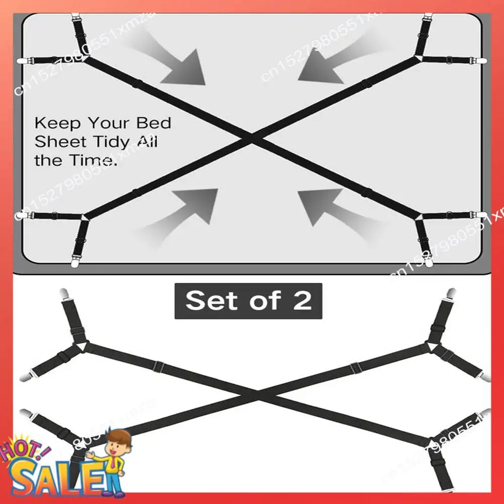 ABCL 2 шт. регулируемый эластичный держатель для подтяжек, ремни, зажим для простыней, наматрасники, диванная подушка (черный)
