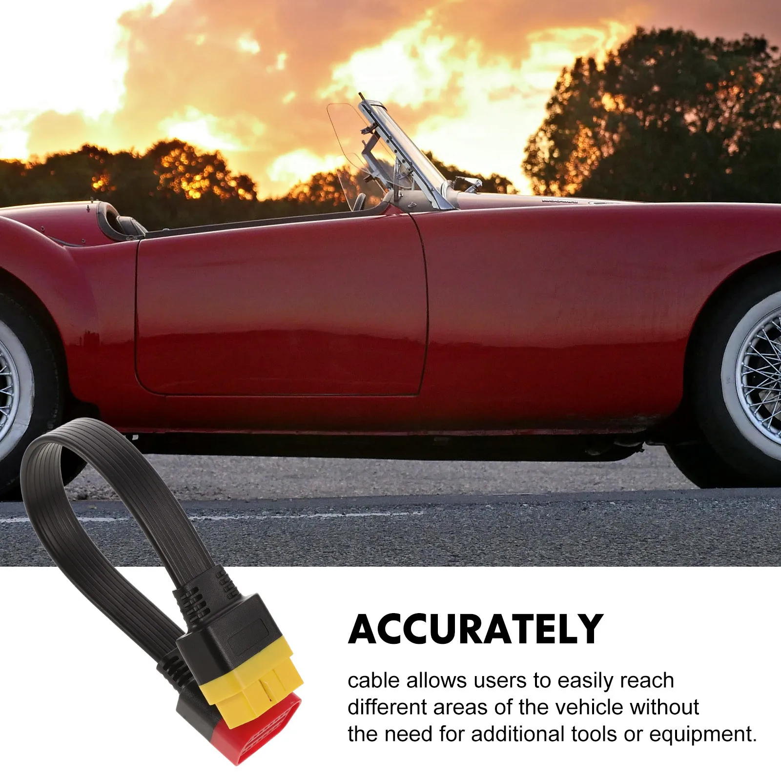 

Car Extension Jumper to Female Engine Accessory Practical Long Lasting Vehicle Diagnostic Cord Versatile Tool