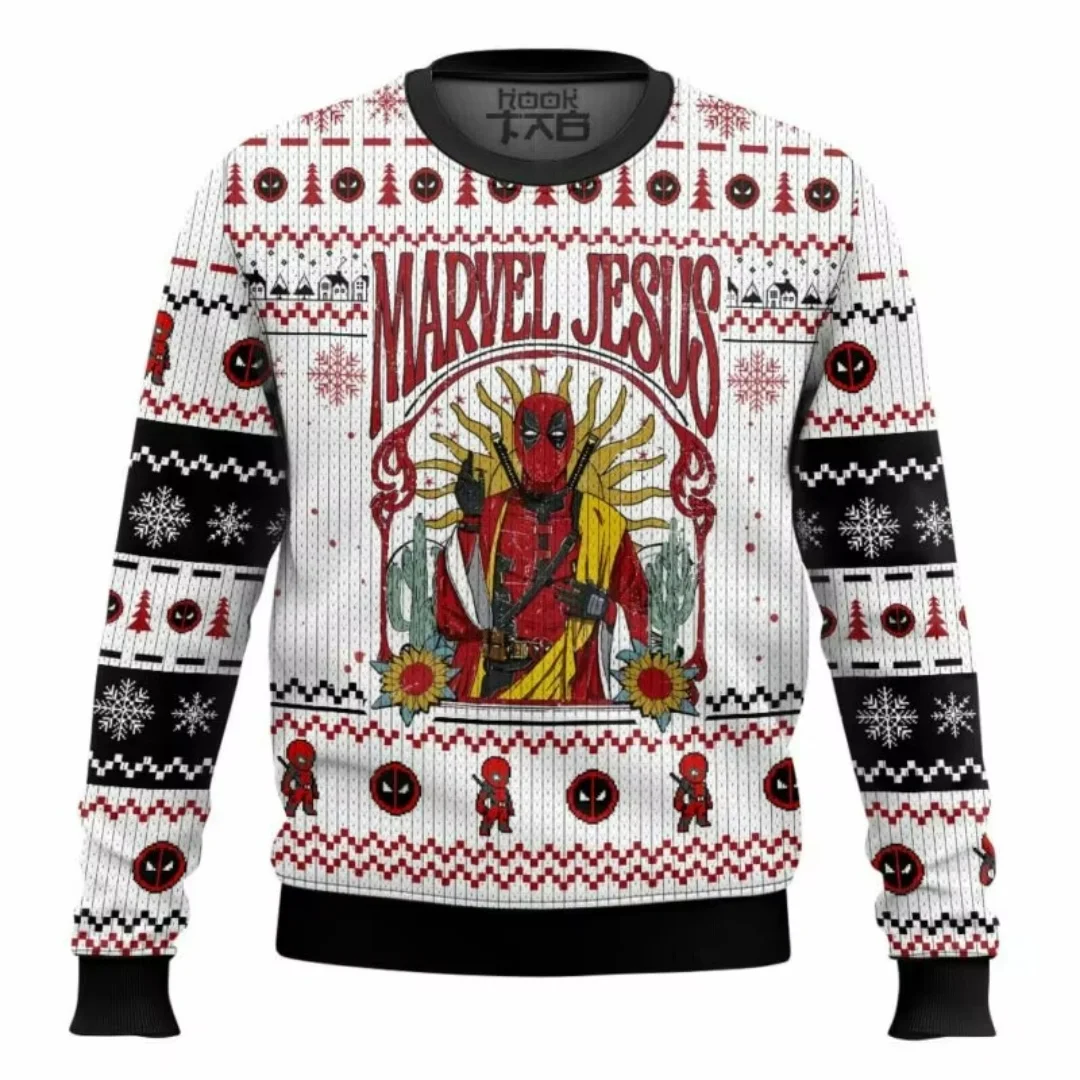 マーベルスーパーヒーローデッドプールプルオーバー醜いスウェットシャツ秋のスウェットシャツY2K子供用パーカー男性と女性のスウェットシャツ