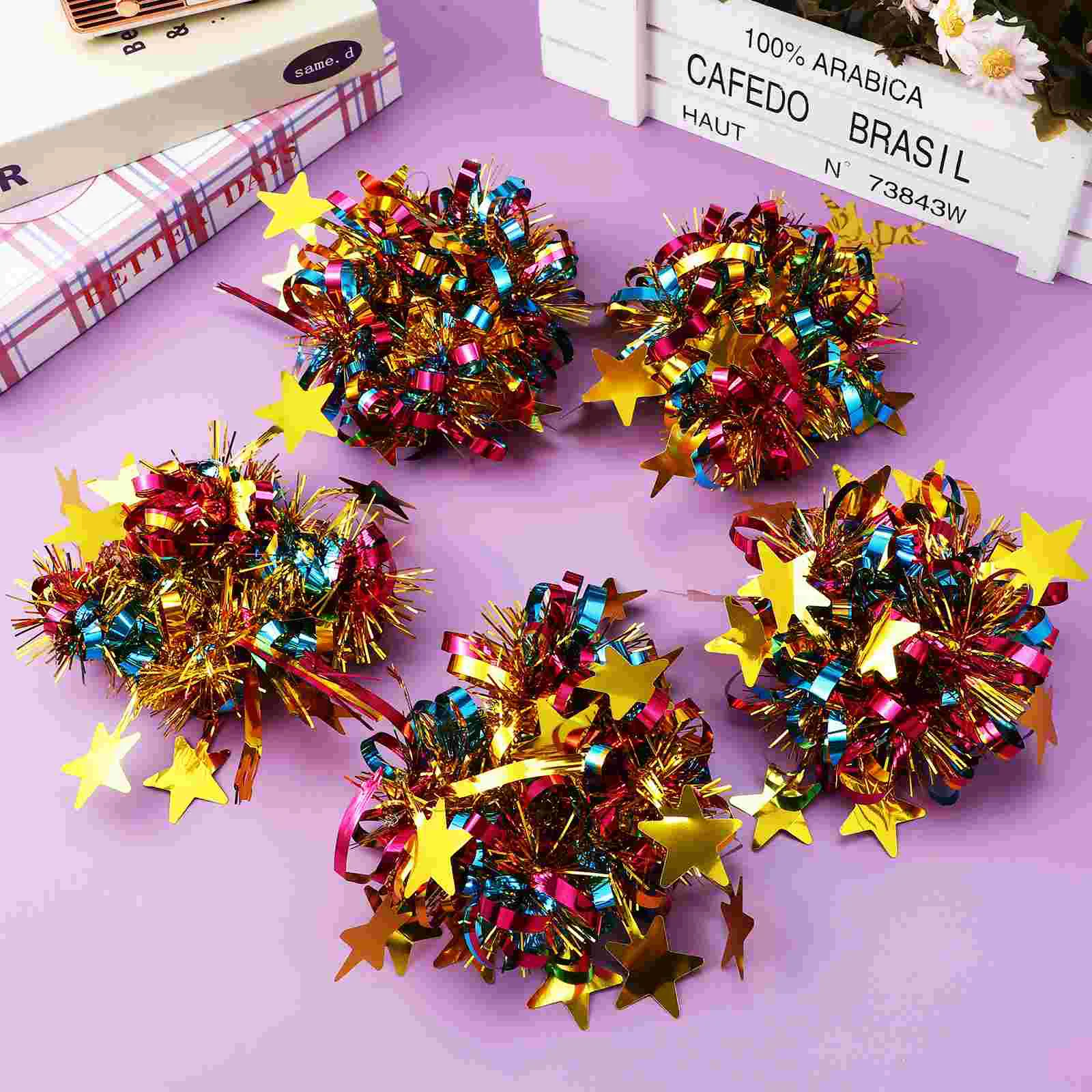 14 Pcs Dance Wrist Flower Pompoms Squad Maker Cheerleader Stuff Decorative Cheering Supplies Plastic Performance Prop Props