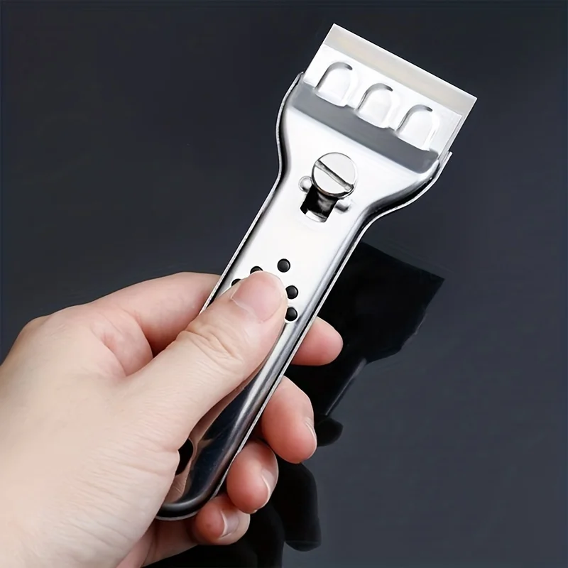 Stainless Steel Cleaning Scraper Razor Blade Remover Tool for Glass Stovetop Tile Paint Glue Sticker Residue Removal