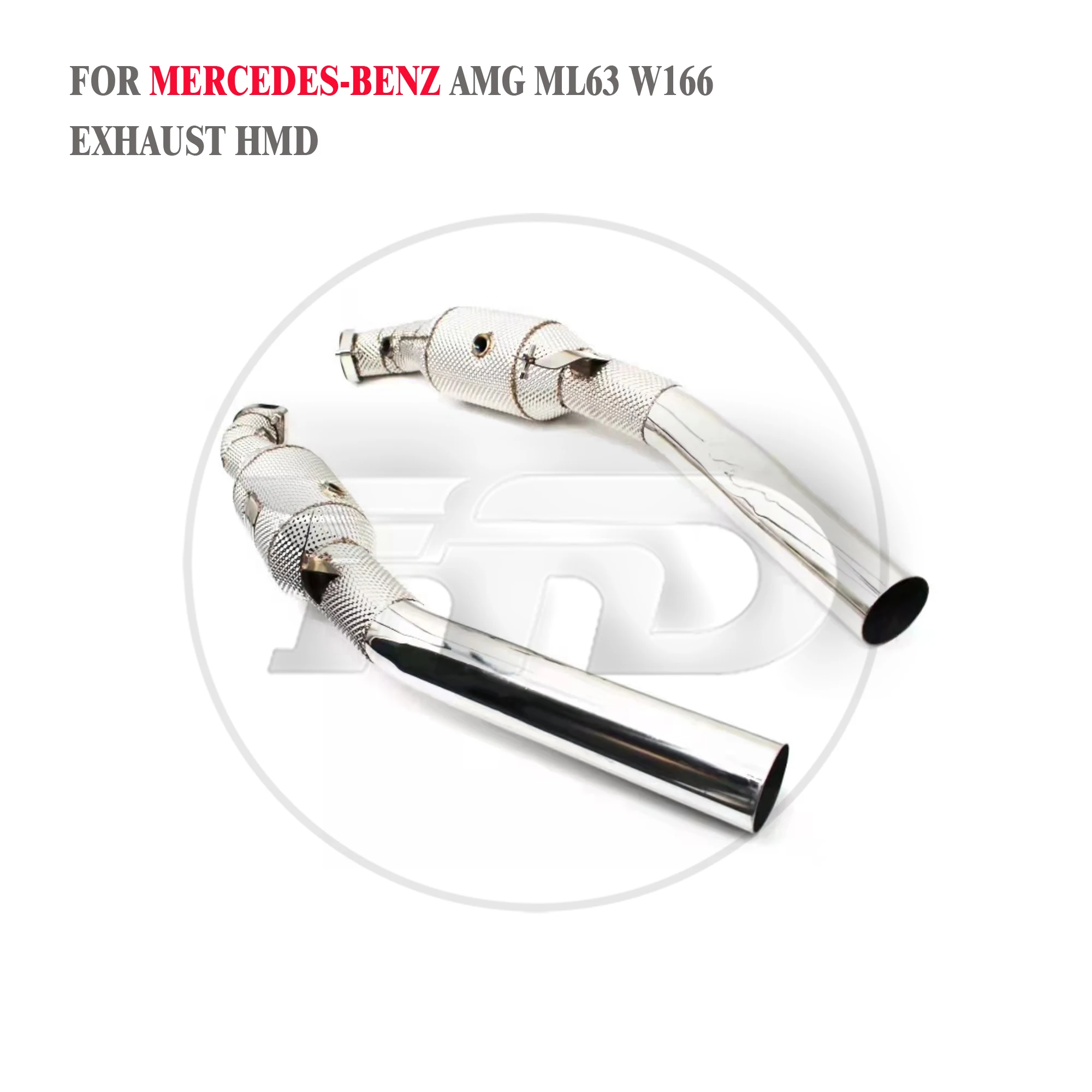 メルセデスベンツML63 AMG W166排気システム用高品質ダウンパイプ ステンレス鋼製ヒートシールド ハイフローパフォーマンスHMD