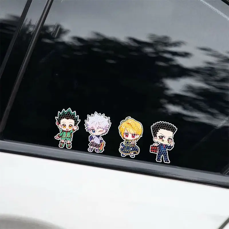 Anime Full-Time Hunter Strong Reflective Warning Car Sticker Electric Vehicle Scratch-Proof Motorcycle Helmet Decorative Sticker view 5
