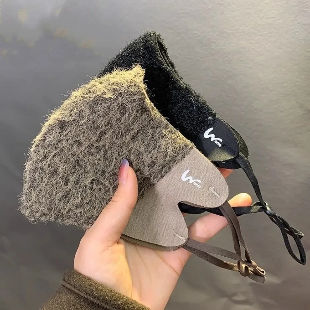 Nieuwe opgerolde fluwelen dames winter warm masker winddicht zachte opslag warmte fietsmaskers verstelbare warmte gereedschap fleece mondkap