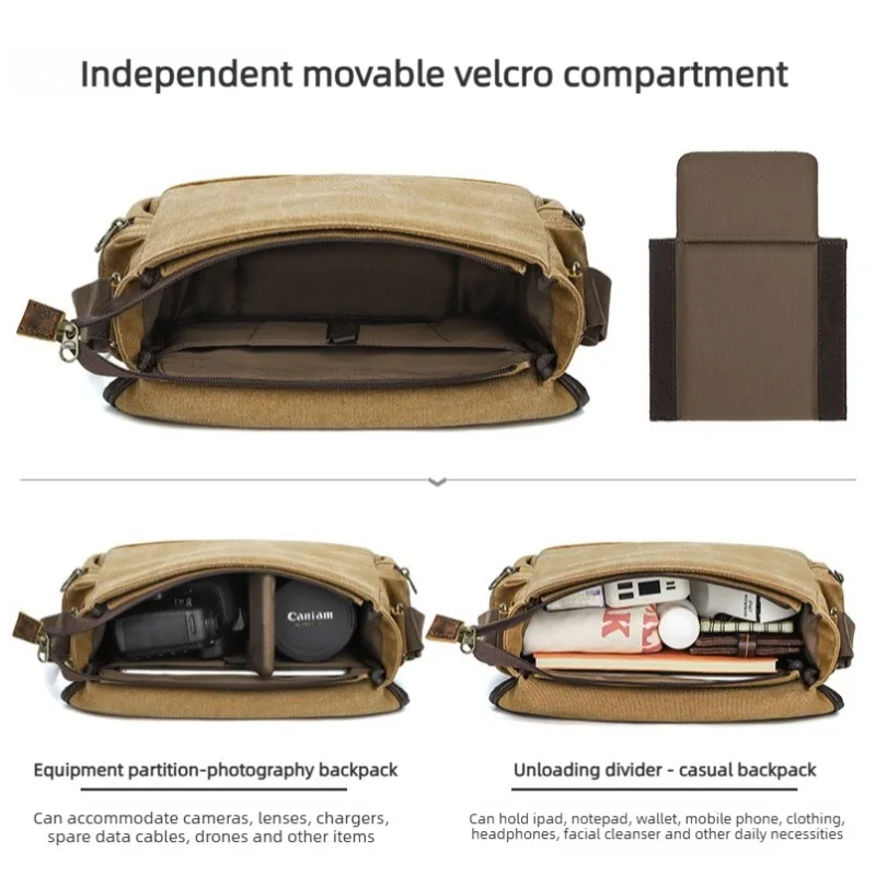 

Men's Single Shoulder Photography Bag Camera Inner Case Durable Compact Camera Insert for DSLR Mirrorless And Action Cameras