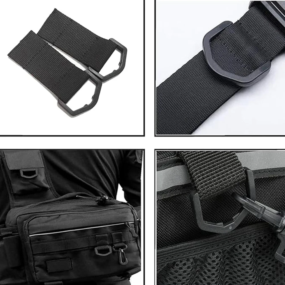 10pcs Plastic D-Ring Buckles For Hooks Backpack Straps Webbing Ring 12mm~50mm Black