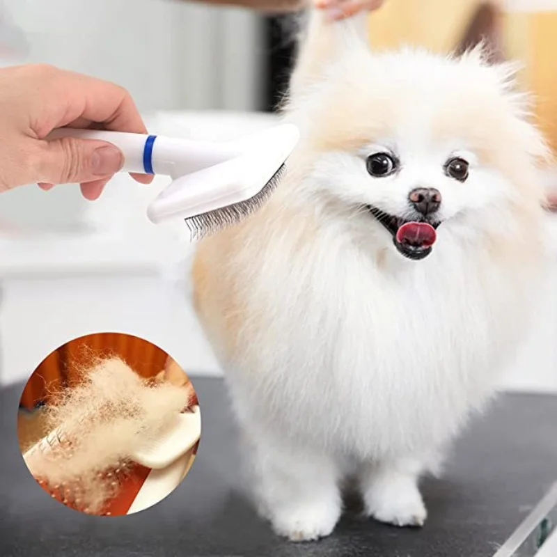 Pet Slicker Brush for Dogs Cats Massage Brush Deshedding Comb Grooming Brush for Poodle Maltese Puppy Kitten Guinea Pig Rabbit