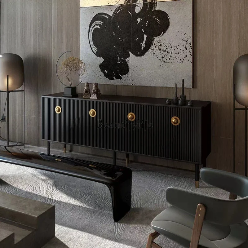 

01Personalized and creative dining side tea cabinet Italian minimalist light luxury villa entrance cabinet