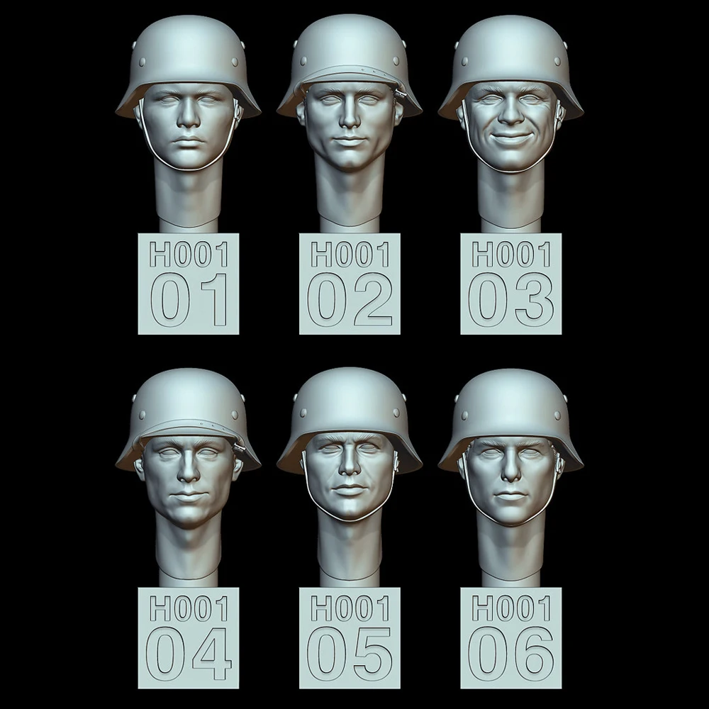 Juego de cabezas 1/35 No.1, figura de soldado en resina, temas militares, kit sin montar y sin pintar