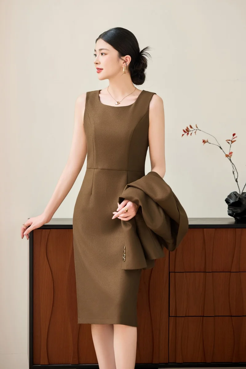 AIyssa Vestido profesional de moda de alta calidad para mujer, exquisito y elegante, liso y cómodo, nuevo estilo 2025