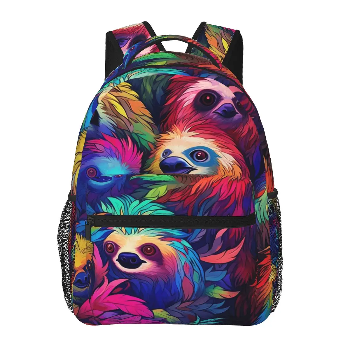 Colour Cartoon Cute Sloth Pattern Student Backpack School Bag Hiking Travel Daypack for Men Women Fashion Bookbag Shoulder Bags