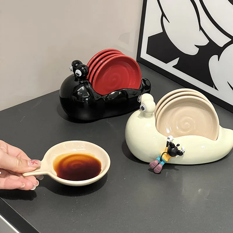 

Snail ceramic seasoning dish set household kitchen sauce dish foredish small plate creative jam sauce dipping dish Kitchen