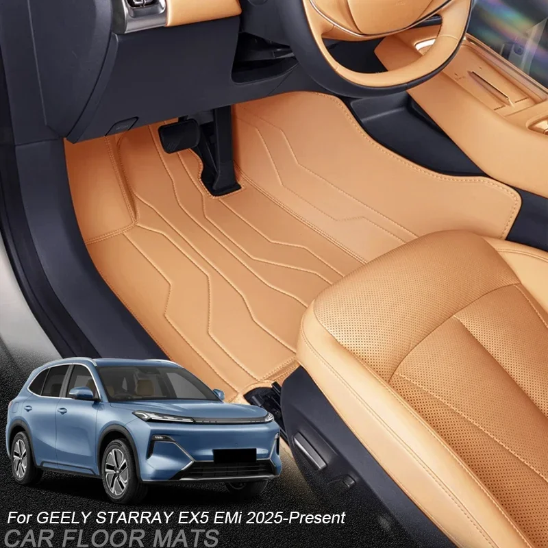 For GEELY STARRAY EX5 EMi 2025-Present Custom Nappa Leather Anti-Slip Car Foot Protect Mat Luxury Waterproof Floor Pad Accessory