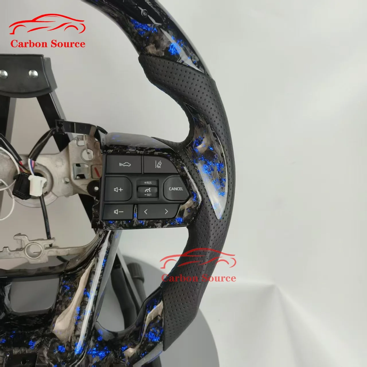 LED Sports Steering Wheel Forged Carbon Fiber Wheel for Toyota Land Cruiser 200 Models
