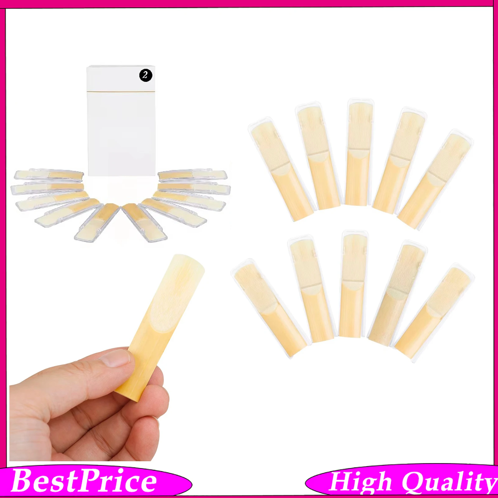 10 Pcs/Set Box 2.0 2.5 3.0 4.0  Soprano Bb Flat Saxophone Reeds High Quality Reed Woodwind Accessories & Parts