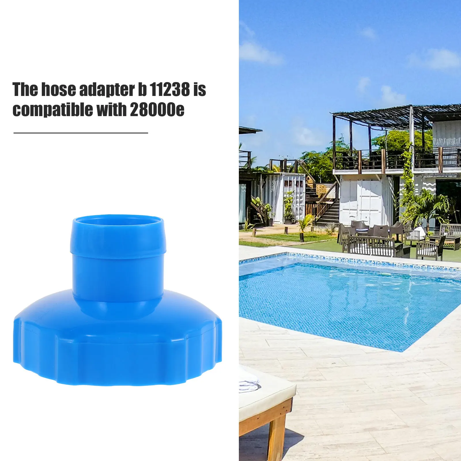 11238 Surface Skimmer Hose Adapter B Fitting Compatible with 28000E Pool Skimmer Efficient Debris Removal for Above Ground Pools