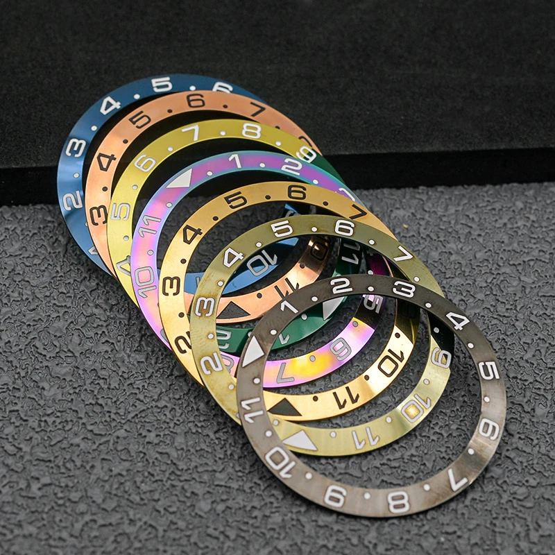 กรอบนาฬิกา38มม. ใส่ได้กับ SKX007 SKX009 SKX011 srpd นาฬิกาผู้ชายกรอบเซรามิกซ่อมแซมชิ้นส่วนที่มีการเคลื่อนไหว NH36 NH35