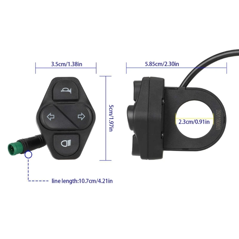 Electric Scooter Headlight Switches With 5 Pin Waterproofs Plug Scooter Turn Switches Replacement Headlight Button 4XBB