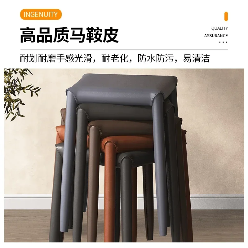 StoolSaddle Stool Light Luxury  Household Stackable Single  Restaurant Chair Store Spare