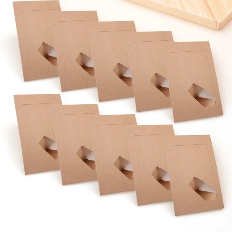 

10pcs Paper Picture Diy Photo Holder Decorative Display Frame For Bedroom Household Party Desktop Retro Photo Frame