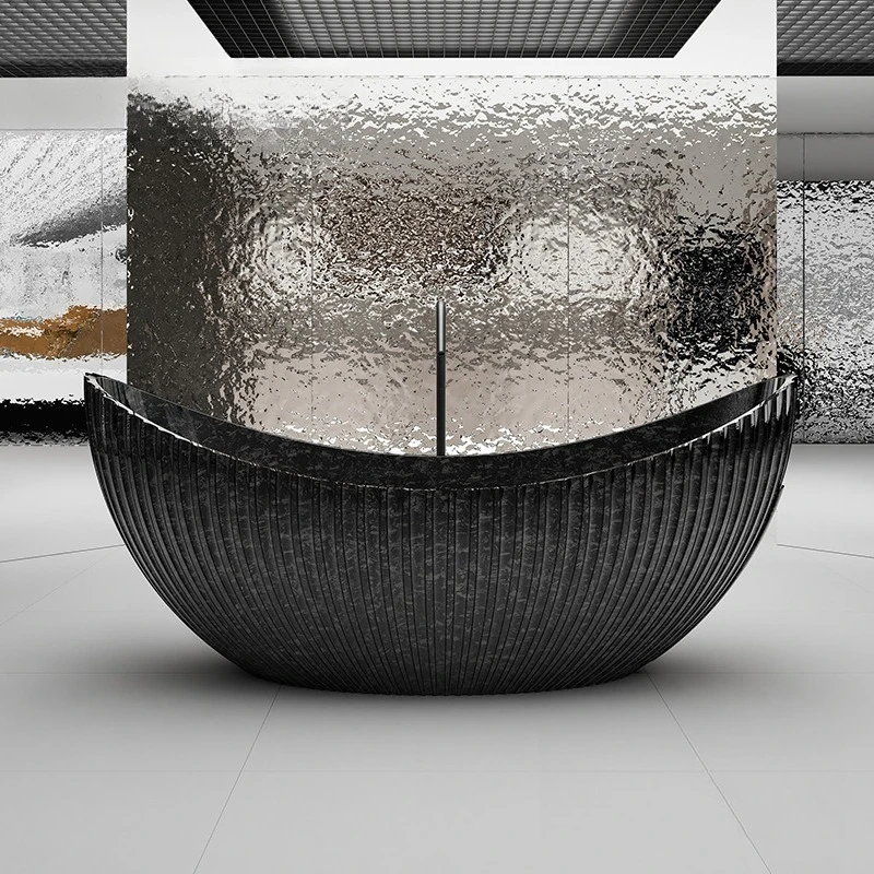 High luxury carbon fiber bathtub moon-shaped freestanding