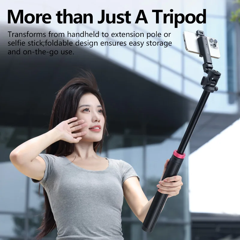 Trípode de liberación rápida Ulanzi MT-78 con soporte para zapata fría de 1,85 m de altura con cabezal de bola flexible para fotografía en vivo de Selfie Vlogging